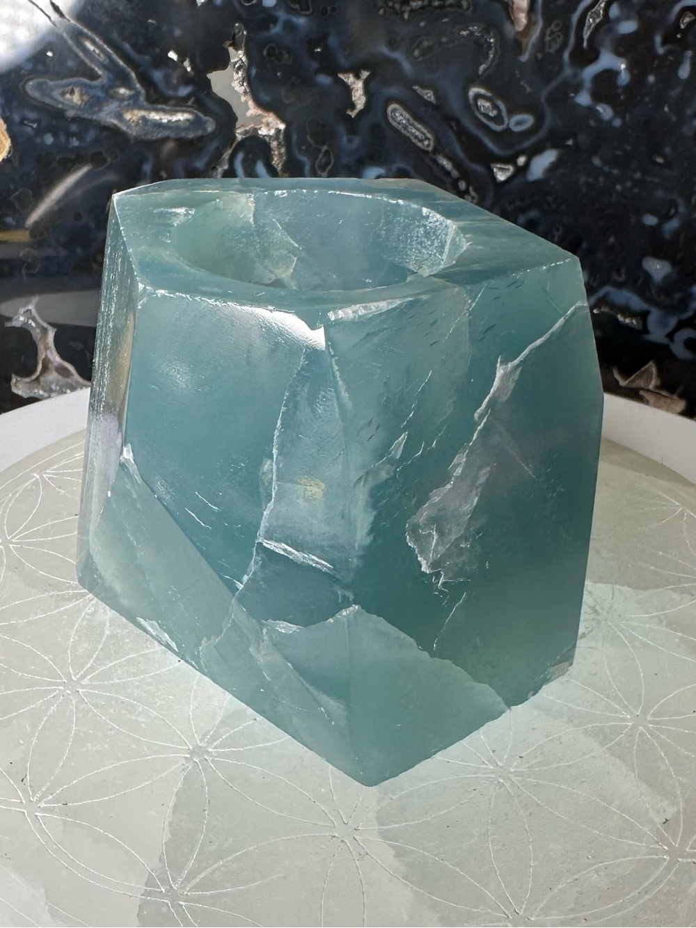 Blue Onyx Candle Holder 🦋🤎🦋 BOC5
